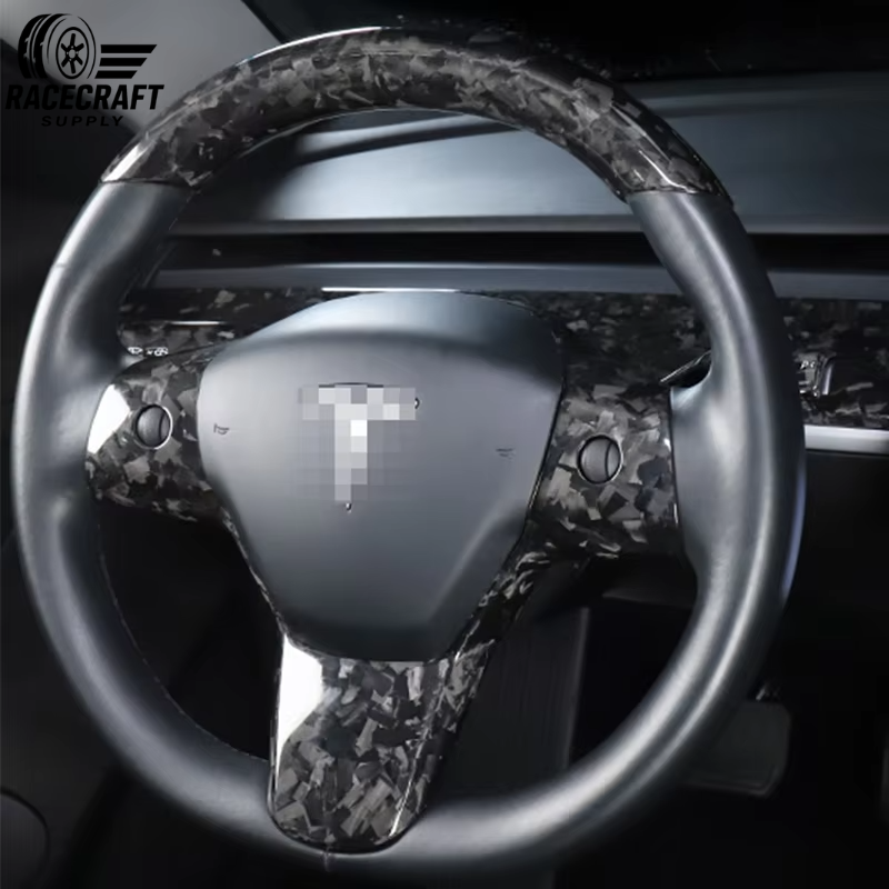 Steering Wheel Dry Carbon Fiber cover for Tesla Model 3 & Y