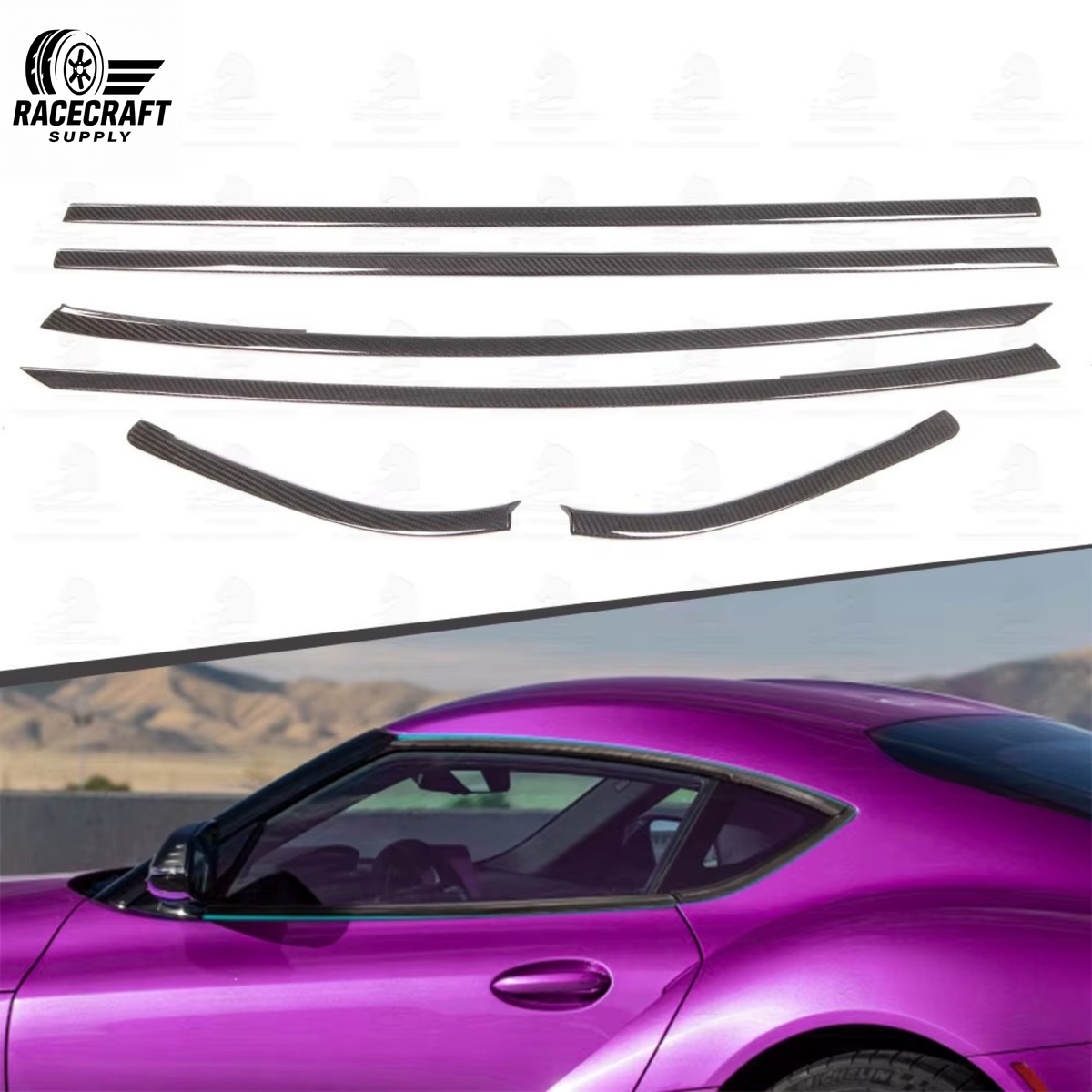 Garniture de vitre de voiture en carbone pour GR Supra A90 MK5