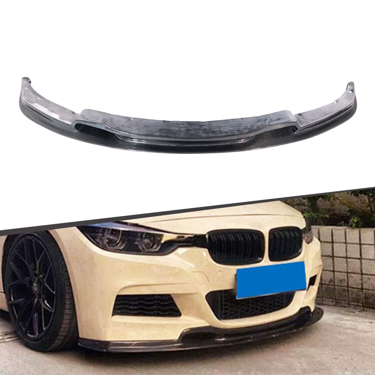 Lame de pare-chocs avant en carbone pour BMW F30 F31