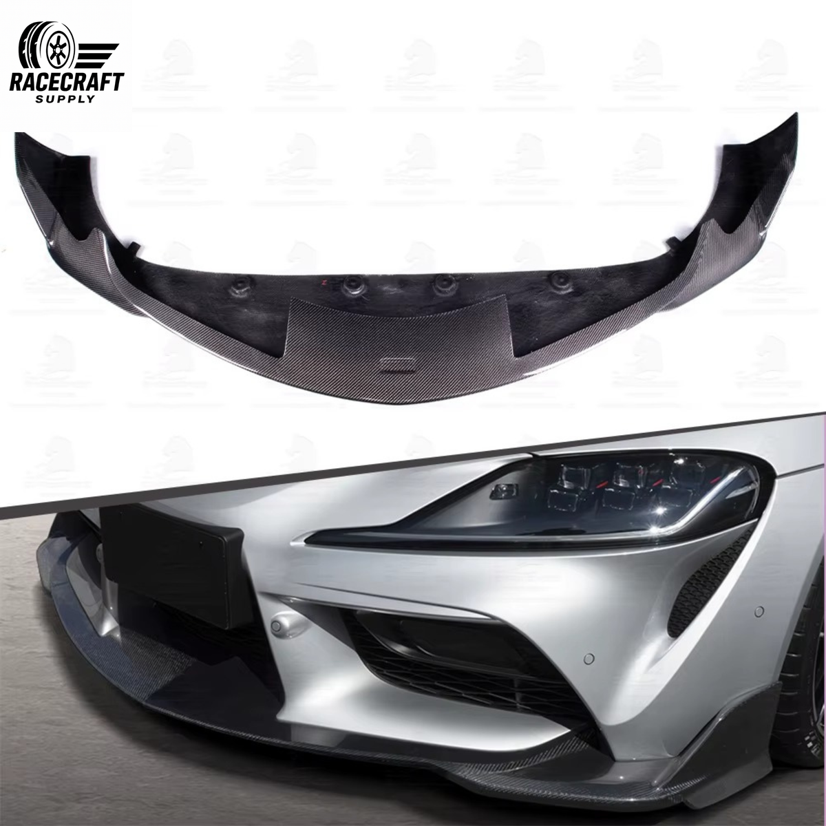 Lame avant en fibre de carbone style Tm pour Toyota Supra A90 A91