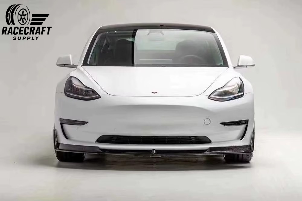 V Type Carbon Fiber Front Lip For Tesla Model 3