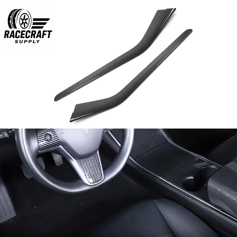 Cache-panneau latéral de console centrale en carbone sec pour Model 3 et Y
