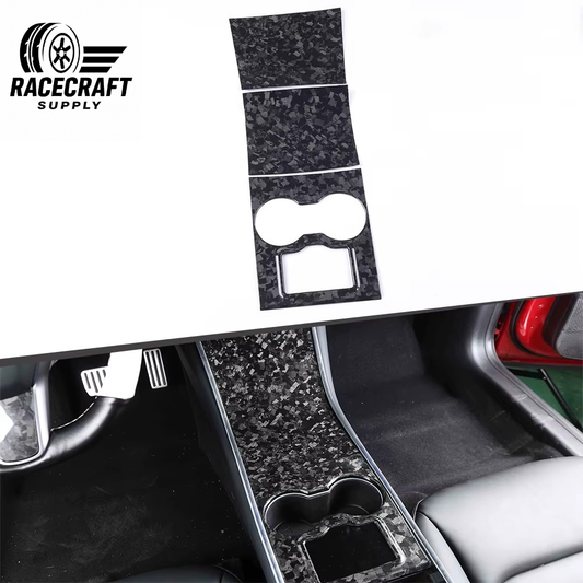 Center Console Cover 3 Pcs Dry Carbon Fiber for Tesla Model 3 & Y