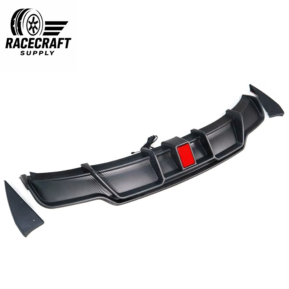 V Type carbon Rear Diffuser for Tesla Model 3 With LED Light