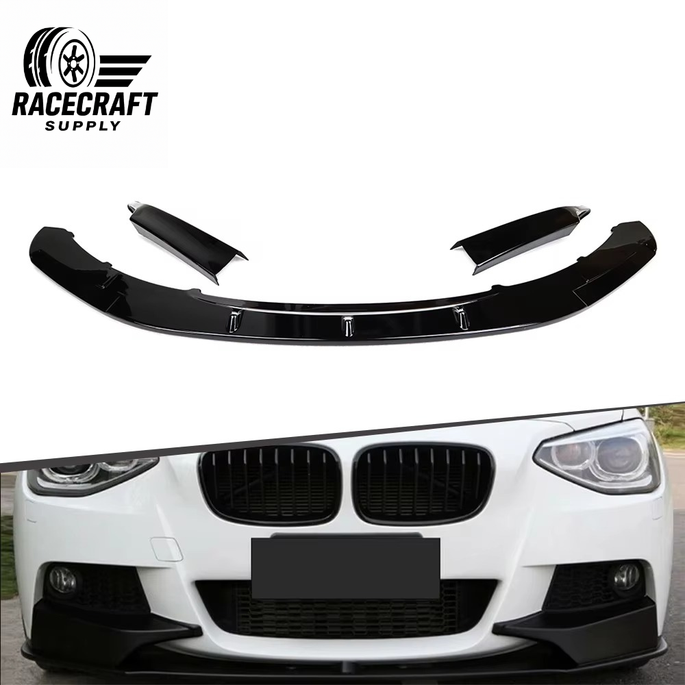 Lame de pare-chocs avant noir brillant pour BMW F20