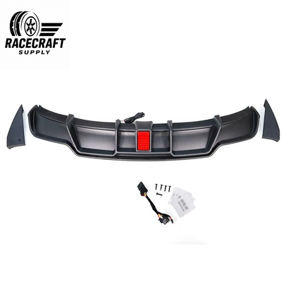 V Type carbon Rear Diffuser for Tesla Model 3 With LED Light