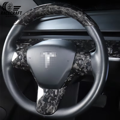 Steering Wheel Dry Carbon Fiber cover for Tesla Model 3 & Y
